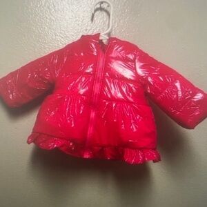 Shiny Red Puffer Jacket for Kids